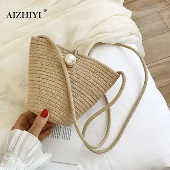 Pearl Straw Weaving Shoulder Bag Small Crossbody for Women bucket bag female retro beach Bolso Rattan bag wicker Bolsa Feminina
Pearl Straw Weaving Shoulder Bag Small Crossbody for Women bucket bag female retro beach Bolso Rattan bag wicker Bolsa Feminina