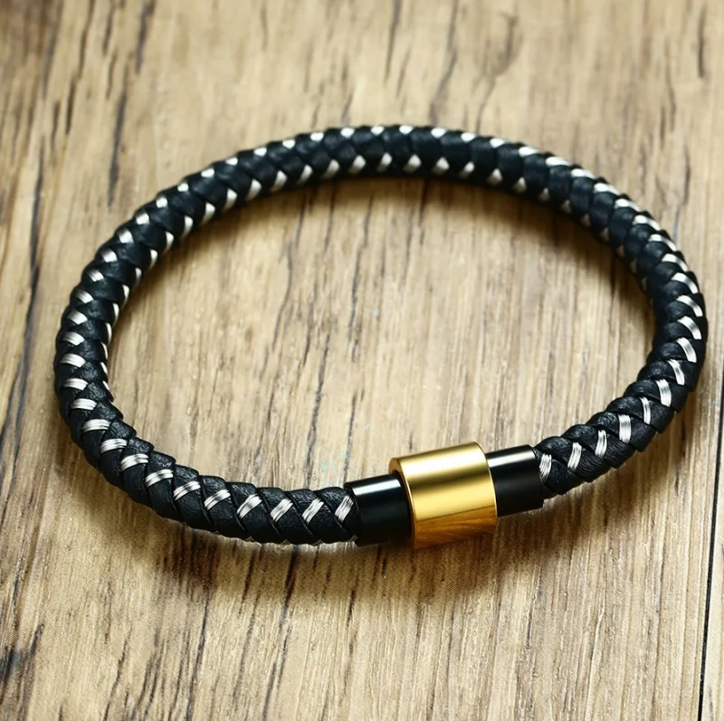 High Quality Fashion Men Magnet Buckle Bracelet Mans Bracelets Black Color Leather Bangles Bracelets New Arrivals Wholesale
High Quality Fashion Men Magnet Buckle Bracelet Mans Bracelets Black Color Leather Bangles Bracelets New Arrivals Wholesale