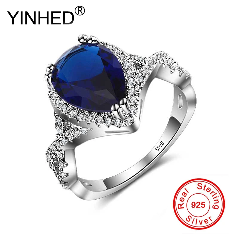 YINHED Hot Sale 100% Pure 925 Sterling Silver Ring Water Drop Blue Cubic Zirconia Wedding Rings for Women Anniversary Gift ZR580
YINHED Hot Sale 100% Pure 925 Sterling Silver Ring Water Drop Blue Cubic Zirconia Wedding Rings for Women Anniversary Gift ZR580