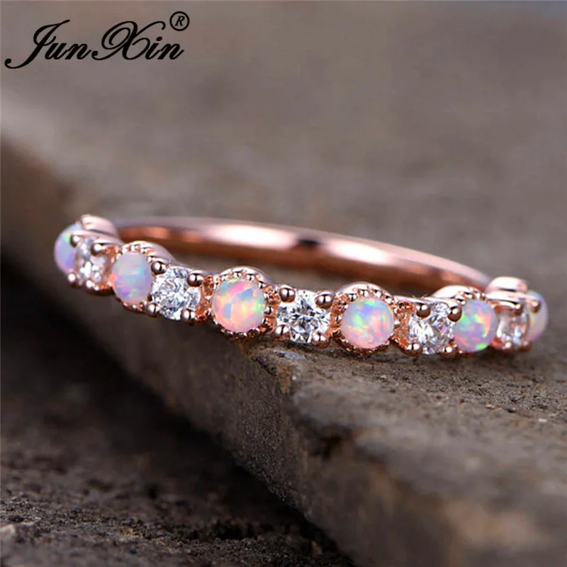 JUNXIN Round Single Row Zircon White Fire Opal Rings For Women 925 Silver/Rose Gold Filled Stackable Midi Eternity Ring Female
JUNXIN Round Single Row Zircon White Fire Opal Rings For Women 925 Silver/Rose Gold Filled Stackable Midi Eternity Ring Female
