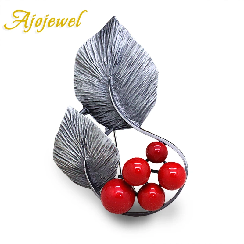 Ajojewel Antique Silver Color Leaf Brooch With Red Pearls Vintage Women Accessories Retro Jewelry Wholesale
Ajojewel Antique Silver Color Leaf Brooch With Red Pearls Vintage Women Accessories Retro Jewelry Wholesale