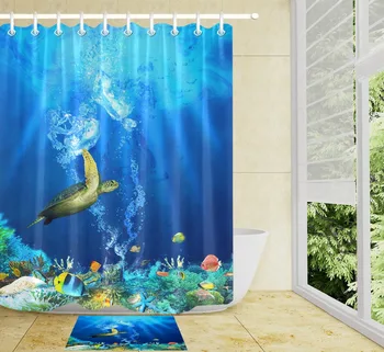 Kids Blue Sea Turtle Polyester Shower Curtain With Mat Sets Bathroom mat Nature Waterproof Fabric Hooks Bathroom Curtain Cloth
Kids Blue Sea Turtle Polyester Shower Curtain With Mat Sets Bathroom mat Nature Waterproof Fabric Hooks Bathroom Curtain Cloth