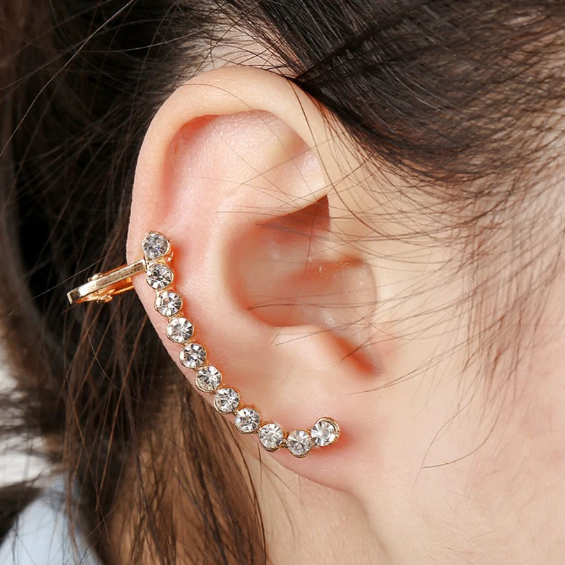 Fashion Left Right Ear Cuff Full Crystal Curved Piercing Jewelry Earcuffs Women Gifts Gold Silver Plated Clip Earring
Fashion Left Right Ear Cuff Full Crystal Curved Piercing Jewelry Earcuffs Women Gifts Gold Silver Plated Clip Earring