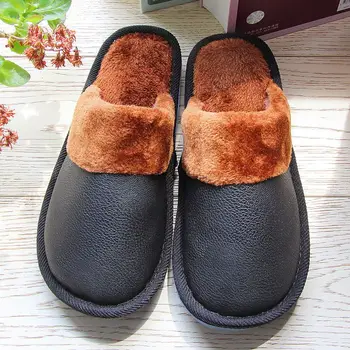 Autumn Winter Waterproof Warm Men Women Slipper PU Leather Couple Home Plush Velvet Slippers House Floor Antiskid Shoe Pantufas
Autumn Winter Waterproof Warm Men Women Slipper PU Leather Couple Home Plush Velvet Slippers House Floor Antiskid Shoe Pantufas