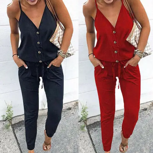 Women Casual Jumpsuit One Piece Suit Soild Women Playsuit Wide Leg Romper Sleeveless 2019 New Women Summer Clothes
Women Casual Jumpsuit One Piece Suit Soild Women Playsuit Wide Leg Romper Sleeveless 2019 New Women Summer Clothes