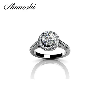 AINOUSHI 925 Sterling Silver Women Wedding Rings 0.5 Carat Halo Round Cut Engagement Anniversary Silver Rings Christmas Gifts
AINOUSHI 925 Sterling Silver Women Wedding Rings 0.5 Carat Halo Round Cut Engagement Anniversary Silver Rings Christmas Gifts