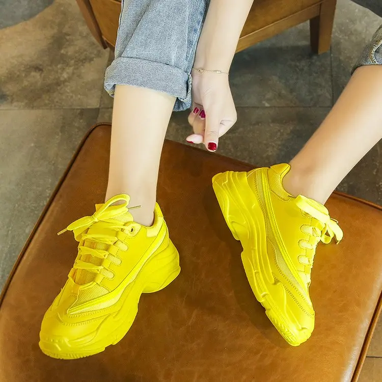 Autumn Women Chunky Sneakers Green Yellow Platform Casual Shoes Women 2019 Colorful Fashion Mesh Dad Sneakers Tenis Basket Femme
Autumn Women Chunky Sneakers Green Yellow Platform Casual Shoes Women 2019 Colorful Fashion Mesh Dad Sneakers Tenis Basket Femme