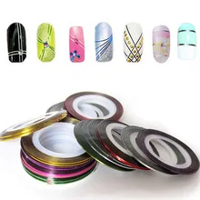 30 unids/set pegatinas de uñas DIY rollos Multicolor línea de cinta adhesiva herramientas arte belleza decoración DIY puntas de uñas(China)