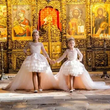 2018 White Jewel Flower Girls Dresses With Beaded Sheer Neck Long Sleeves Birthday Gowns Back Zipper Sweep Train Custom Made
2018 White Jewel Flower Girls Dresses With Beaded Sheer Neck Long Sleeves Birthday Gowns Back Zipper Sweep Train Custom Made