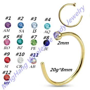 60pcs/lot Choose Their Own Need Gem Color Gold Nose Open Hoop Ring Stud Body Piercing Jewelry
60pcs/lot Choose Their Own Need Gem Color Gold Nose Open Hoop Ring Stud Body Piercing Jewelry