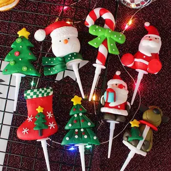 1PCS Christmas Cake Topper Santa Claus Snowman Cupcake Topper Merry Christmas Xmas Cake Decor Gift For New Year 2019 14 Styles
