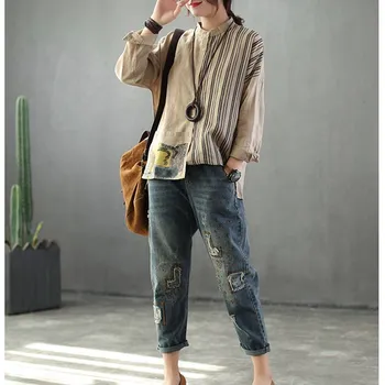 2019 Hot Sale Female Turn Down Collar Button Top Stand Spring Cotton Linen Long Sleeve Slim Patchwork Shirts
2019 Hot Sale Female Turn Down Collar Button Top Stand Spring Cotton Linen Long Sleeve Slim Patchwork Shirts