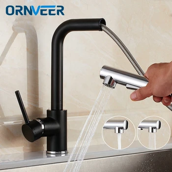 Black Pull Out Kitchen Faucet Bathroom Mixer Tap Deck Mounted Swivel Spout Stream Sprayer Lead-free Shower Mixer Tap torneira
Black Pull Out Kitchen Faucet Bathroom Mixer Tap Deck Mounted Swivel Spout Stream Sprayer Lead-free Shower Mixer Tap torneira