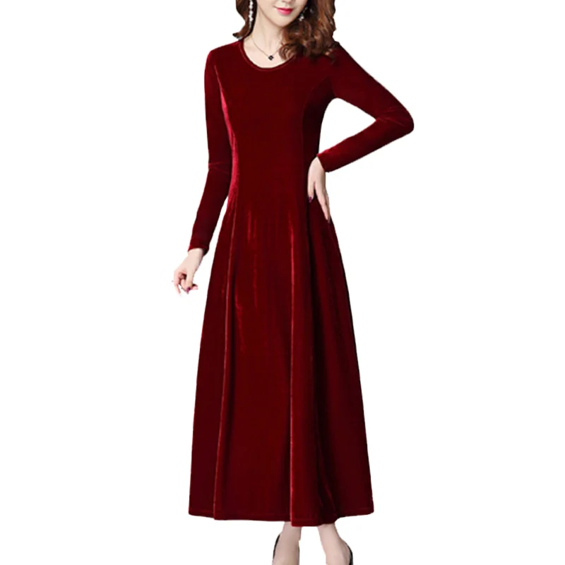 Plus size Women Gold velvet Dress Autumn Winter Long-sleeve Dresses Women's Pullover O neck Cheongsam Dresses Maxi Vestidos F459
Plus size Women Gold velvet Dress Autumn Winter Long-sleeve Dresses Women's Pullover O neck Cheongsam Dresses Maxi Vestidos F459