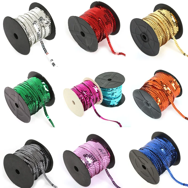 100yard/roll 6mm Mulit-Color PVC Loose Sequins Chain Sew on Trims Line Paillettes for Bag Cloth Crafts DIY Accessories
100yard/roll 6mm Mulit-Color PVC Loose Sequins Chain Sew on Trims Line Paillettes for Bag Cloth Crafts DIY Accessories