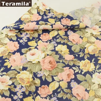 Teramila Fabric 100% Cotton Blue Twill Material Bed Sheet Printed Blooming Flower Design Sewing Textile Scrapbooking Crafts CM
Teramila Fabric 100% Cotton Blue Twill Material Bed Sheet Printed Blooming Flower Design Sewing Textile Scrapbooking Crafts CM