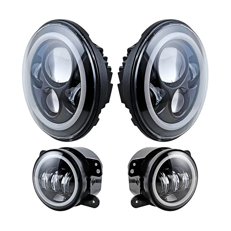 For Jeep Wrangler 7'' LED Headlight with White Halo Ring + 4 Inch Angel eyes LED Fog lights for Truck Hummer LandRover
For Jeep Wrangler 7'' LED Headlight with White Halo Ring + 4 Inch Angel eyes LED Fog lights for Truck Hummer LandRover