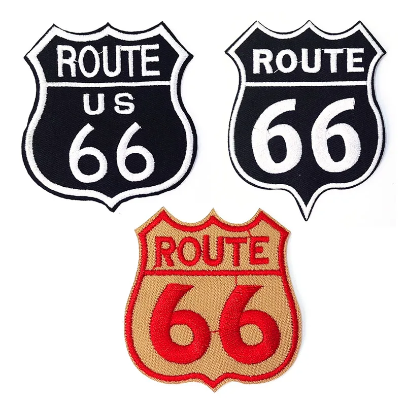 История Route 66 вышитые железные нашивки для одежды Сделай Сам Америка США одежда