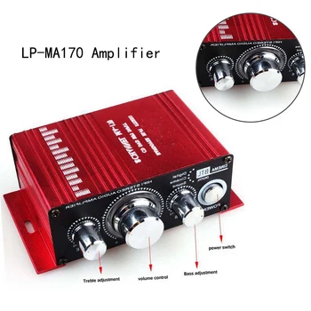 Amplifier Low Distortion 2 Channel 12V Mini Stereo Connection Digital MP3 RCA Car Audio Red LP-MA170 Hi-Fi Loud speaker 2*20W
Amplifier Low Distortion 2 Channel 12V Mini Stereo Connection Digital MP3 RCA Car Audio Red LP-MA170 Hi-Fi Loud speaker 2*20W