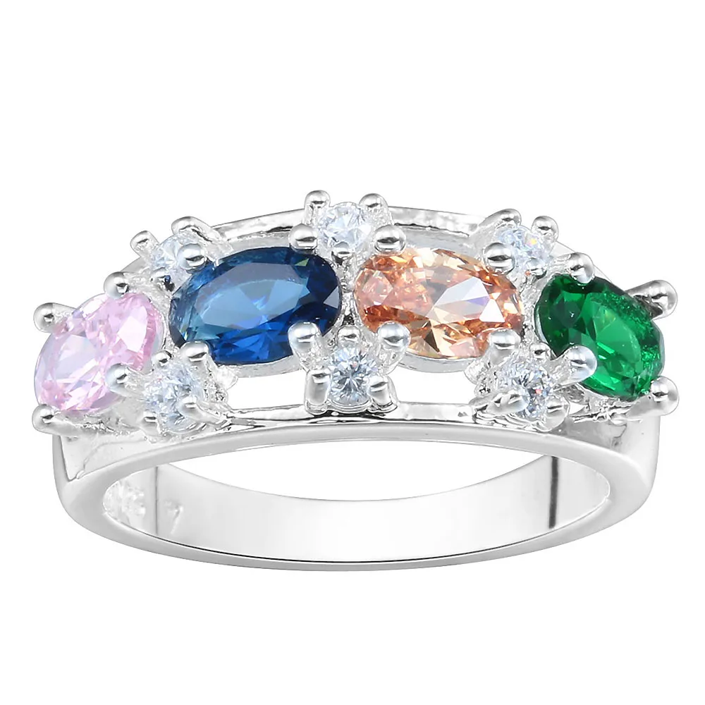 Hainon Cute Fashion Flower Ring Luxury Female Silver Color Engagement Vintage Party Wedding Band Rings For Women Gifts | Украшения и