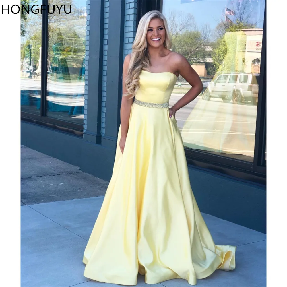 HONGFUYU 2019 Elegant Satin Yellow Evening Dress Sweetheart A-line Prom Party Gowns Sweep Train Formal Dresses With Pockets Long
HONGFUYU 2019 Elegant Satin Yellow Evening Dress Sweetheart A-line Prom Party Gowns Sweep Train Formal Dresses With Pockets Long