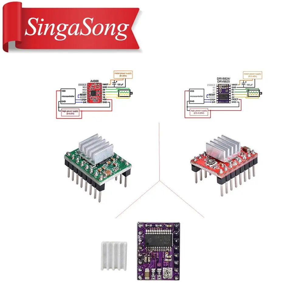 1PCS StepStick DRV8825/A4988 Stepper Motor Driver Carrier Reprap 4-layer PCB RAMPS replace A4988 for 3D printer
1PCS StepStick DRV8825/A4988 Stepper Motor Driver Carrier Reprap 4-layer PCB RAMPS replace A4988 for 3D printer