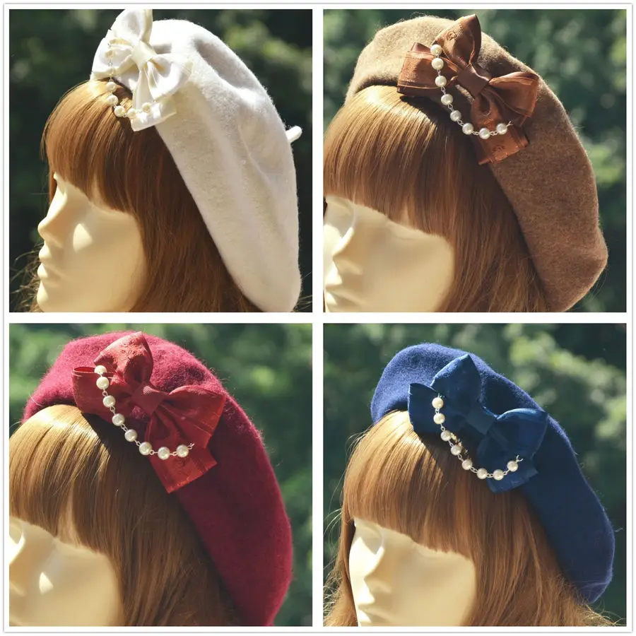 Biamoxer Vintage Women Lolita Gothic Wool Bow Elegant Womens Lolita Pearl Bow Wool Beret Hat Sailor Artist Painter Cap Gifts
Biamoxer Vintage Women Lolita Gothic Wool Bow Elegant Womens Lolita Pearl Bow Wool Beret Hat Sailor Artist Painter Cap Gifts