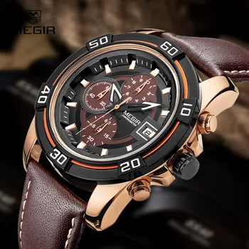 Top Brand MEGIR Fashion Business Quartz Watch Men Auto Date Sport Chronograph Wrist watches Leather Strap Man Relojes Hombre
Top Brand MEGIR Fashion Business Quartz Watch Men Auto Date Sport Chronograph Wrist watches Leather Strap Man Relojes Hombre