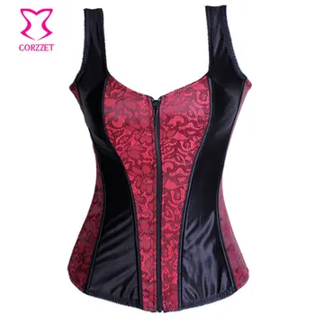 Black and Red /Purple /Beige Midnight Jacquard and Satin Zipper Corset with Straps Burlesque Bustier Top Women Corsets Corselet
Black and Red /Purple /Beige Midnight Jacquard and Satin Zipper Corset with Straps Burlesque Bustier Top Women Corsets Corselet