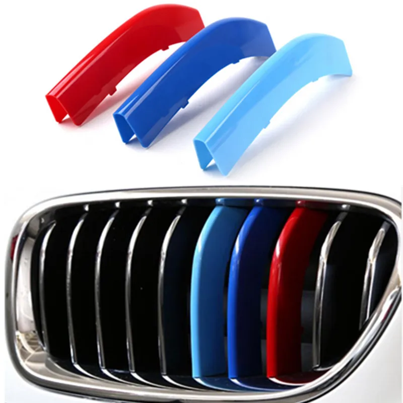 Car styling 3 шт./компл. 3D M Передняя решетка решетки бампера отделкой украшения полоски