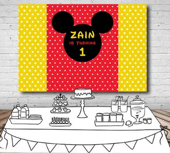 Custom Mickey Photography Backdrop For Kids Red Yellow Polka Dots 1st Birthday Party Backgrounds sxy1166 
Custom Mickey Photography Backdrop For Kids Red Yellow Polka Dots 1st Birthday Party Backgrounds sxy1166