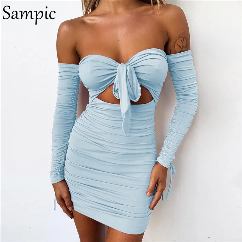 Sampic Strapless Off Shoulder Bodycon Sexy Dress Women Bandage Backless Mini Dress Long Sleeve Black Neon Party Summer Dresses
Sampic Strapless Off Shoulder Bodycon Sexy Dress Women Bandage Backless Mini Dress Long Sleeve Black Neon Party Summer Dresses