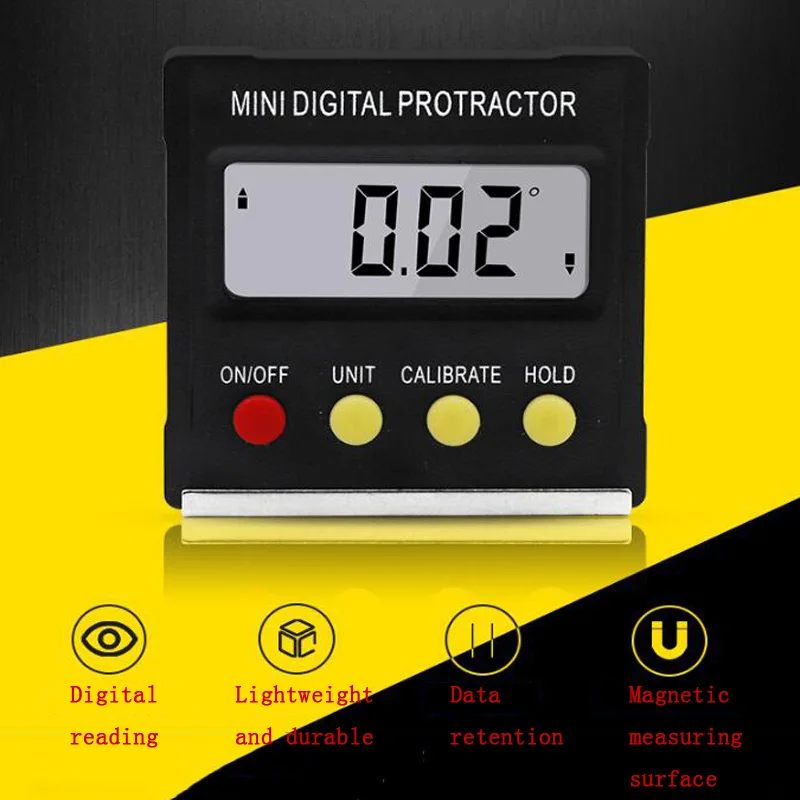 Mini electronic digital inclinometer digital protractor angle gauge inclinometer level magnetic balancer measurement tool
Mini electronic digital inclinometer digital protractor angle gauge inclinometer level magnetic balancer measurement tool