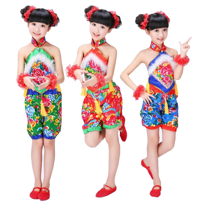 Детский традиционный костюм для китайских танцев Национальный танцевальный