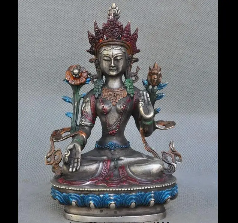 wang67111622+++9" Old Tibet Buddhism Silver White Tara Goddess Guanyin Quan yin Buddha Statue
wang67111622+++9" Old Tibet Buddhism Silver White Tara Goddess Guanyin Quan yin Buddha Statue