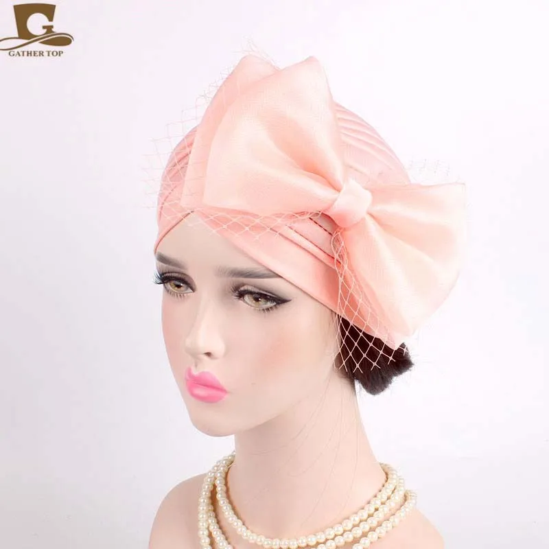 Fascinators Hats Womens ruffle turban Headwear with big Veil bowknot Cocktail Wedding Tea Party Hat turbante hair accessories
Fascinators Hats Womens ruffle turban Headwear with big Veil bowknot Cocktail Wedding Tea Party Hat turbante hair accessories