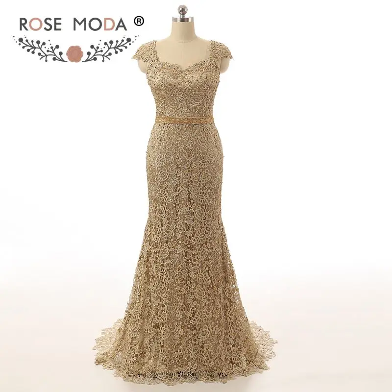 Stunning Cap Sleeves Gold Lace Mermaid Mother of the Bride Dress Keyhole Back Sweetheart Gold Beaded Sash Formal Dress MOB Dress
Stunning Cap Sleeves Gold Lace Mermaid Mother of the Bride Dress Keyhole Back Sweetheart Gold Beaded Sash Formal Dress MOB Dress