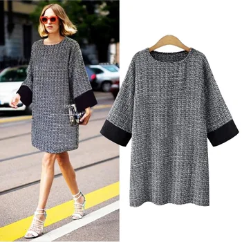 2018 Autumn Oversize Panelled Patchwork Nine Point Sleeves Jacquard Weave Medium Style Loose Knee-Length All Matched Dress
2018 Autumn Oversize Panelled Patchwork Nine Point Sleeves Jacquard Weave Medium Style Loose Knee-Length All Matched Dress