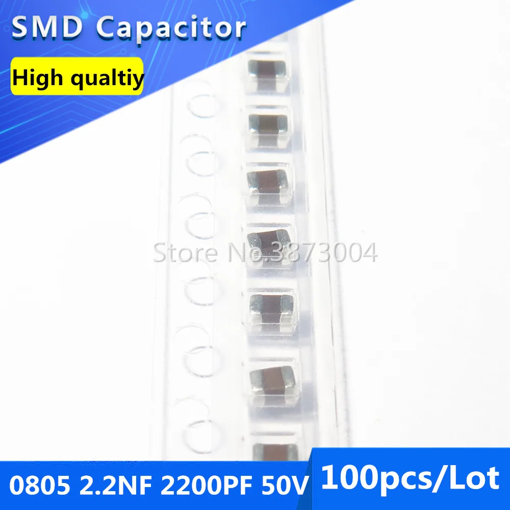 100pcs SMD Thick Film Chip Multilayer Ceramic Capacitor 0805 2.2NF 2200PF 50V COG/NPO 5%
100pcs SMD Thick Film Chip Multilayer Ceramic Capacitor 0805 2.2NF 2200PF 50V COG/NPO 5%