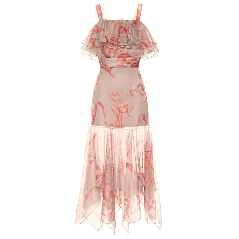 HIGH QUALITY Newest 2019 Summer Runway Dress Women's Spaghetti Strap Floral Print Asymmetrical Dress
HIGH QUALITY Newest 2019 Summer Runway Dress Women's Spaghetti Strap Floral Print Asymmetrical Dress