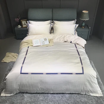 2018 soft cotton Bedding Set Gray jacquard Duvet Cover Set 4pcs Embroidery Bed Linen Quilt Cover Queen King Wedding Gift
2018 soft cotton Bedding Set Gray jacquard Duvet Cover Set 4pcs Embroidery Bed Linen Quilt Cover Queen King Wedding Gift