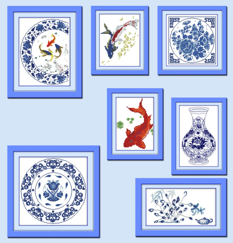 Blue and white porcelain(septuplicate) cross stitch kit 14ct 11ct print canvas stitching embroidery DIY handmade needlework
Blue and white porcelain(septuplicate) cross stitch kit 14ct 11ct print canvas stitching embroidery DIY handmade needlework