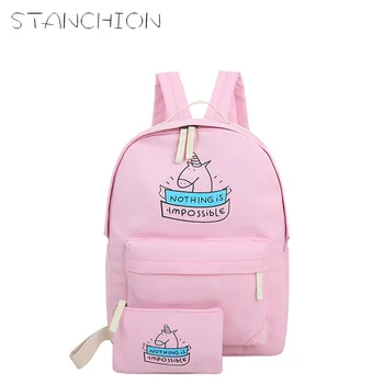 STANCHION Women Canvas Backpack Fashion Cute Travel Bags Animal Printing 2Pcs/Set New Preppy Style Teenager Girls
STANCHION Women Canvas Backpack Fashion Cute Travel Bags Animal Printing 2Pcs/Set New Preppy Style Teenager Girls