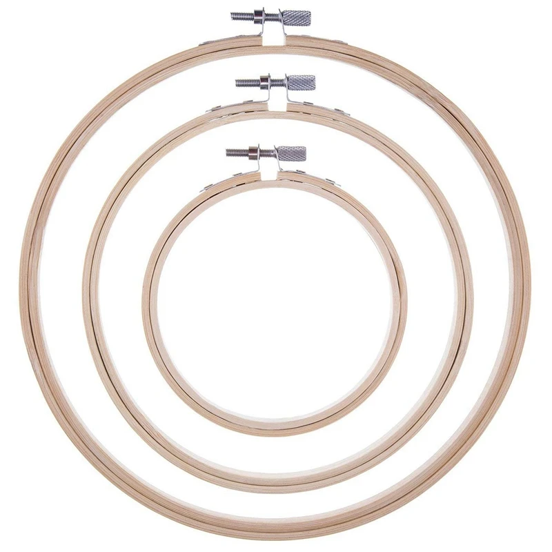 3 Pieces Embroidery Hoops Bamboo Circle Cross Stitch Hoop Ring Set for Art Craft Handy Sewing, 3 Sizes
3 Pieces Embroidery Hoops Bamboo Circle Cross Stitch Hoop Ring Set for Art Craft Handy Sewing, 3 Sizes