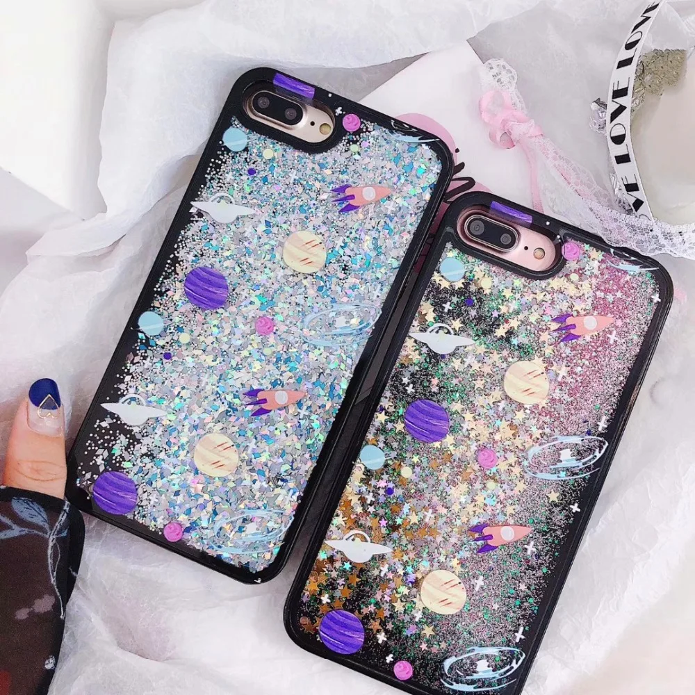 Космический звездное небо чехол для iphone X Diamond блестки пайетки с сияющими