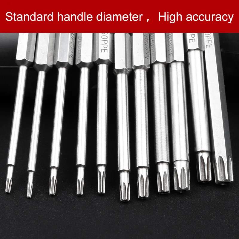 1 sets Sizes Electric 100mm Long 1/4 Inch Hex Shank Magnetic Torx Screwdriver Bits Set T6 T8 T9 T10 T15 T20 T25 T27 T30 T40
1 sets Sizes Electric 100mm Long 1/4 Inch Hex Shank Magnetic Torx Screwdriver Bits Set T6 T8 T9 T10 T15 T20 T25 T27 T30 T40