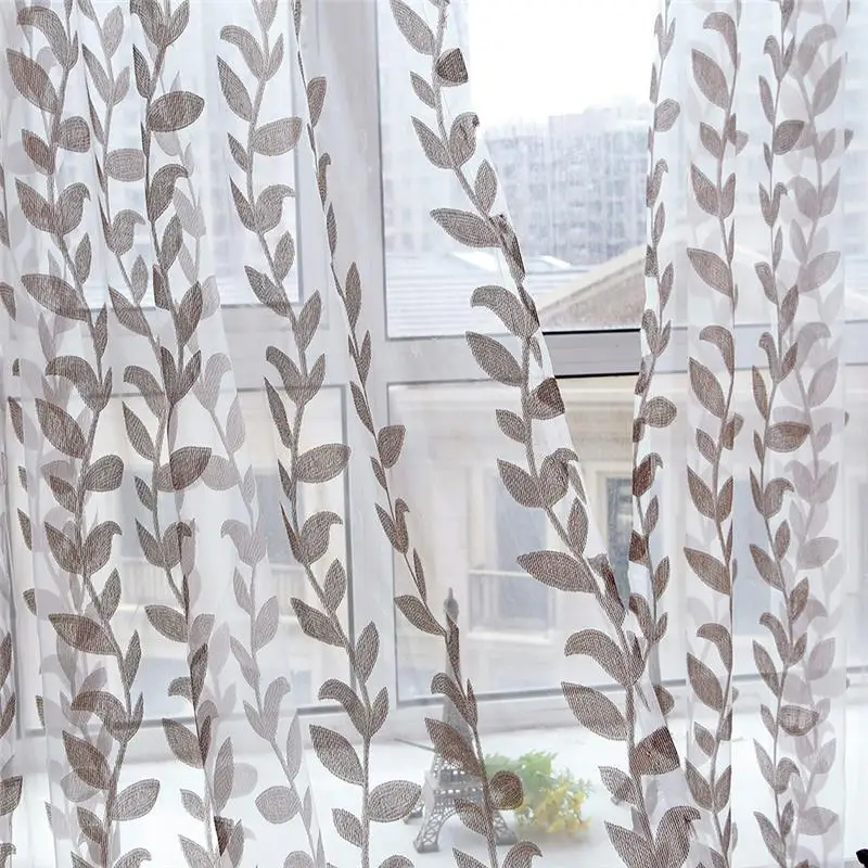 Romantic Sheer Leaf Printed Window Door Curtain Tulle Scarf Drape Voile Valances Simple Style Living Room Bedroom Decoration
Romantic Sheer Leaf Printed Window Door Curtain Tulle Scarf Drape Voile Valances Simple Style Living Room Bedroom Decoration