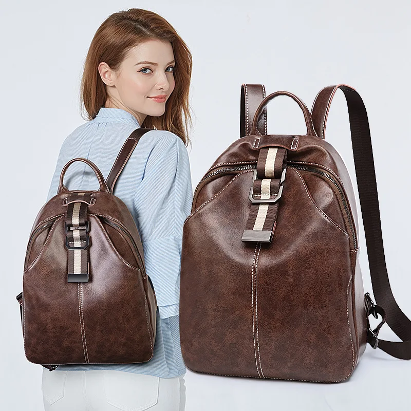 AMONCHY Vintage Oil Wax Leather Backpacks For Women Outdoor Travelling Backpack Large Capacity Belt Hasp Backpacks Shoulder Bags
AMONCHY Vintage Oil Wax Leather Backpacks For Women Outdoor Travelling Backpack Large Capacity Belt Hasp Backpacks Shoulder Bags