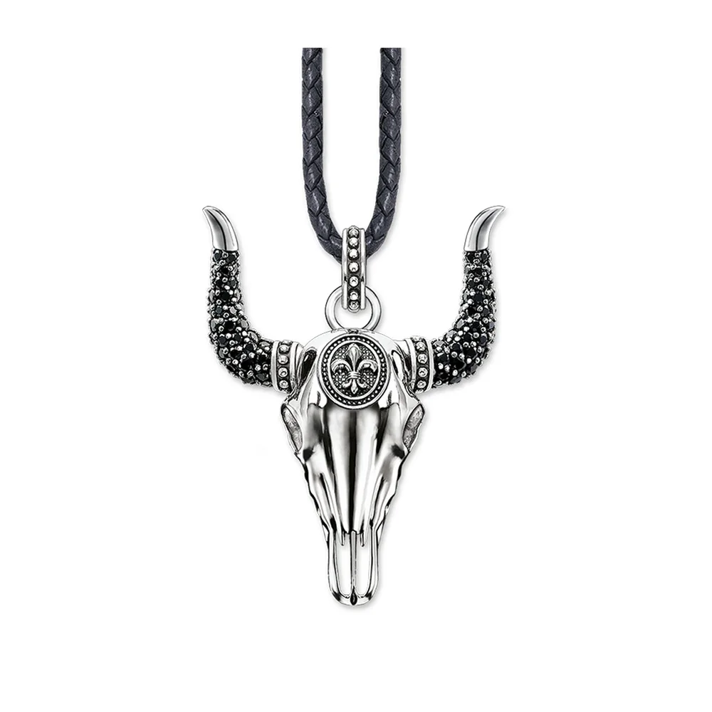 Black CZ Bull Skull Pendants Leather Necklaces For Women Men,2019 New 925 Sterling Silver Rebel Fashion Jewelry Gift Bijoux
Black CZ Bull Skull Pendants Leather Necklaces For Women Men,2019 New 925 Sterling Silver Rebel Fashion Jewelry Gift Bijoux