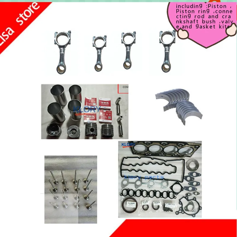 1kit Engine Kits with Pistons rings valves oil seal and gasket for greatwall 4g15 4g13 4g15T 4g63 4g64 4g69
1kit Engine Kits with Pistons rings valves oil seal and gasket for greatwall 4g15 4g13 4g15T 4g63 4g64 4g69